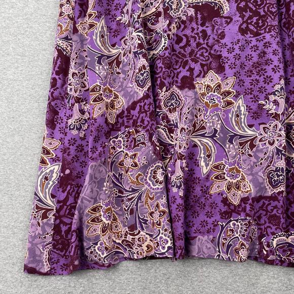y2k Coldwater Creek Floral Maxi Skirt PL Purple Paisley Fairy Whimsigoth Boho - Picture 8 of 11